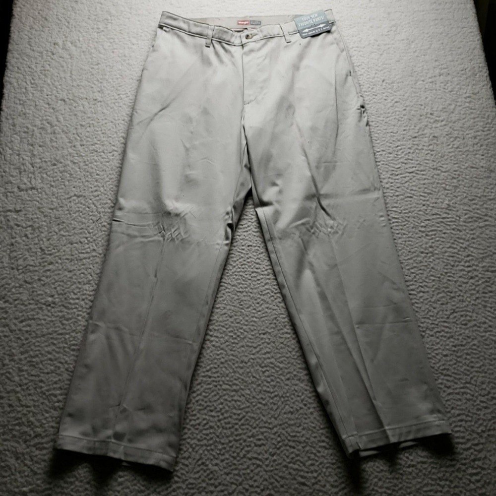 Wrangler Pants Mens 36x30 Beige Comfort Solutions Flex Waistband Chino Stretch